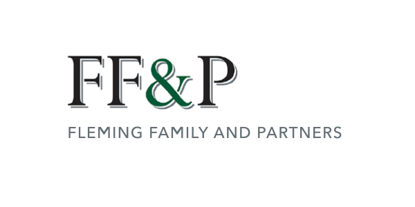 Logo of Fleming Family and Partners featuring stylized letters FF&P.
