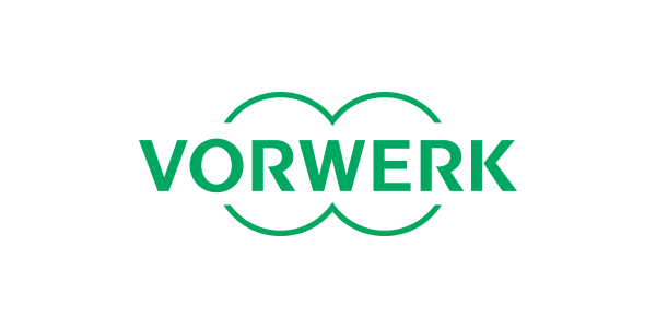 Logo of Vorwerk, featuring stylized double circles and the brand name in green.